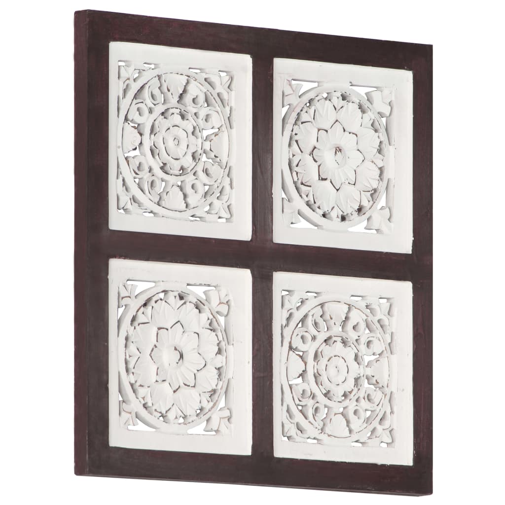 Wandpaneel Handgesneden 40X40X1,5 Cm Mdf 40 x 40 x 1.5 cm Bruin en wit