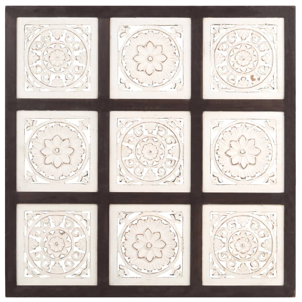 Wandpaneel Handgesneden 60X60X1,5 Cm Mdf 60 x 60 x 1.5 cm Bruin en wit
