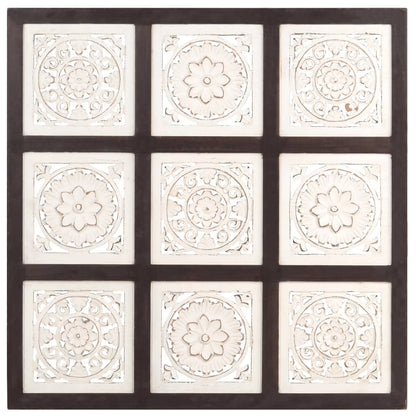 Wandpaneel Handgesneden 60X60X1,5 Cm Mdf 60 x 60 x 1.5 cm Bruin en wit