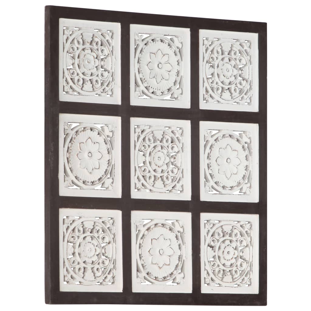 Wandpaneel Handgesneden 60X60X1,5 Cm Mdf 60 x 60 x 1.5 cm Bruin en wit