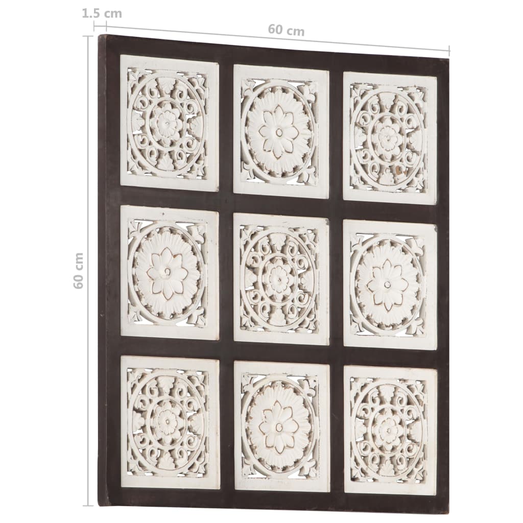 Wandpaneel Handgesneden 60X60X1,5 Cm Mdf 60 x 60 x 1.5 cm Bruin en wit