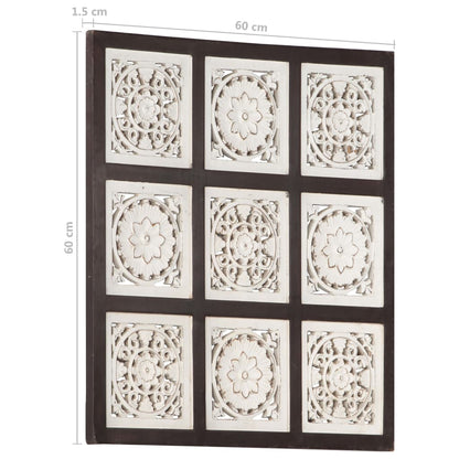 Wandpaneel Handgesneden 60X60X1,5 Cm Mdf 60 x 60 x 1.5 cm Bruin en wit