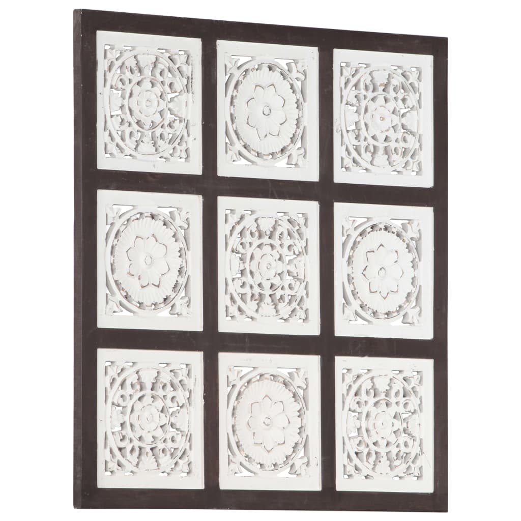 Wandpaneel Handgesneden 60X60X1,5 Cm Mdf 60 x 60 x 1.5 cm Bruin en wit
