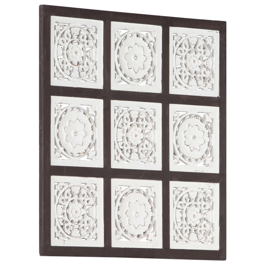 Wandpaneel Handgesneden 60X60X1,5 Cm Mdf 60 x 60 x 1.5 cm Bruin en wit