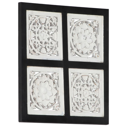 Wandpaneel Handgesneden 40X40X1,5 Cm Mdf 40 x 40 x 1.5 cm Zwart en wit
