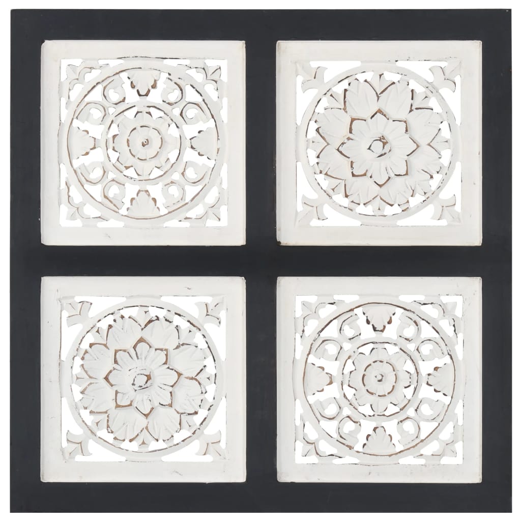Wandpaneel Handgesneden 40X40X1,5 Cm Mdf 40 x 40 x 1.5 cm Zwart en wit