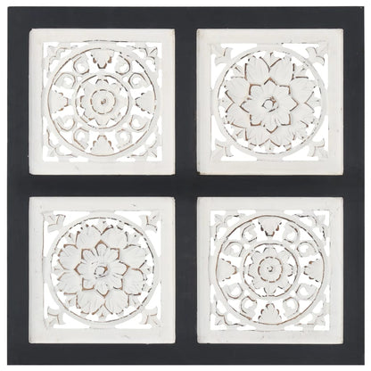 Wandpaneel Handgesneden 40X40X1,5 Cm Mdf 40 x 40 x 1.5 cm Zwart en wit