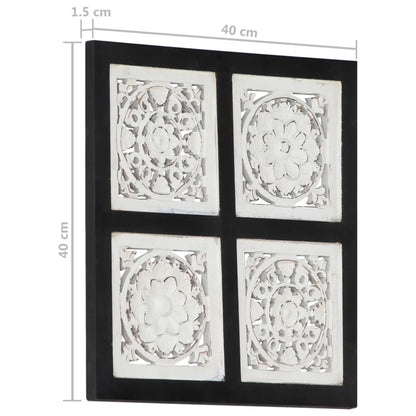 Wandpaneel Handgesneden 40X40X1,5 Cm Mdf 40 x 40 x 1.5 cm Zwart en wit