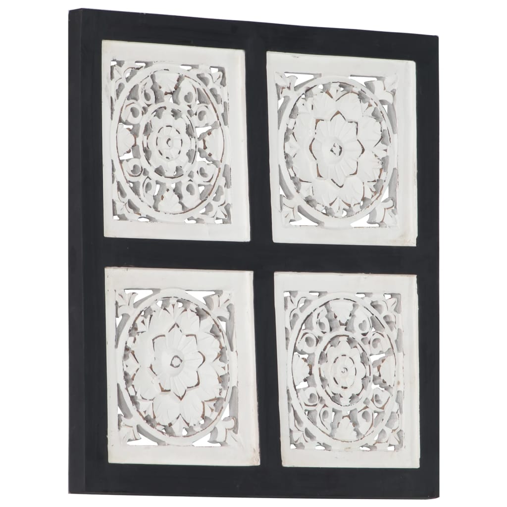 Wandpaneel Handgesneden 40X40X1,5 Cm Mdf 40 x 40 x 1.5 cm Zwart en wit