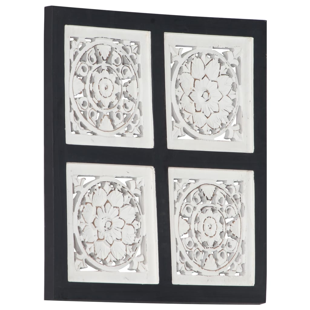 Wandpaneel Handgesneden 40X40X1,5 Cm Mdf 40 x 40 x 1.5 cm Zwart en wit