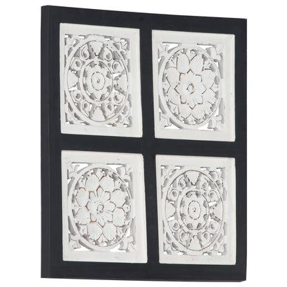 Wandpaneel Handgesneden 40X40X1,5 Cm Mdf 40 x 40 x 1.5 cm Zwart en wit