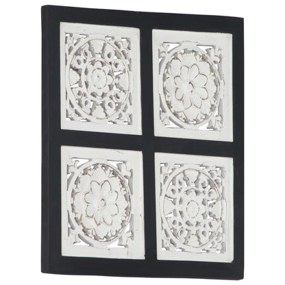 Wandpaneel Handgesneden 40X40X1,5 Cm Mdf 40 x 40 x 1.5 cm Zwart en wit
