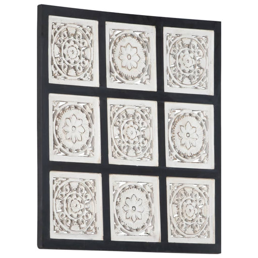 Wandpaneel Handgesneden 60X60X1,5 Cm Mdf 60 x 60 x 1.5 cm Zwart en wit