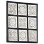Wandpaneel Handgesneden 60X60X1,5 Cm Mdf 60 x 60 x 1.5 cm Zwart en wit