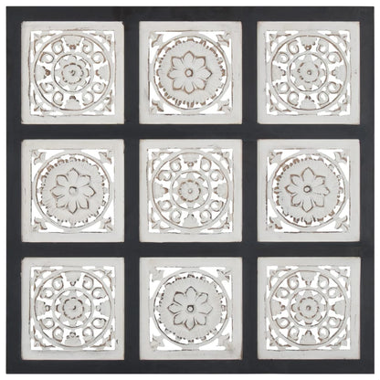 Wandpaneel Handgesneden 60X60X1,5 Cm Mdf 60 x 60 x 1.5 cm Zwart en wit