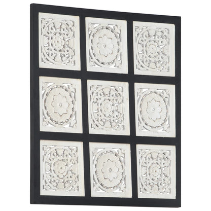 Wandpaneel Handgesneden 60X60X1,5 Cm Mdf 60 x 60 x 1.5 cm Zwart en wit