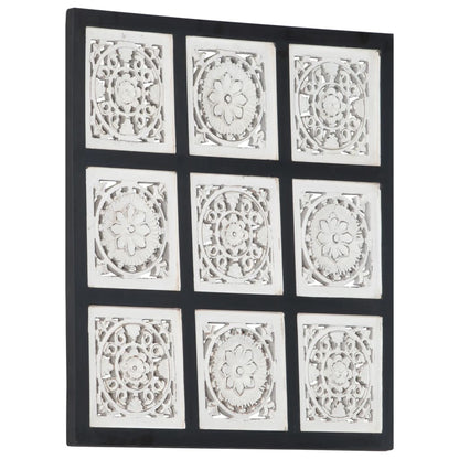 Wandpaneel Handgesneden 60X60X1,5 Cm Mdf 60 x 60 x 1.5 cm Zwart en wit