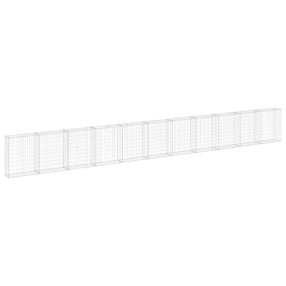 Schanskorfmuur Met Deksels Gegalvaniseerd Staal 900 x 30 x 100 cm