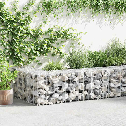 Schanskorfmuur Met Deksels Gegalvaniseerd Staal 300 x 30 x 50 cm
