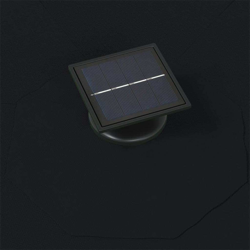 Wandparasol met LED's 300 cm zwart