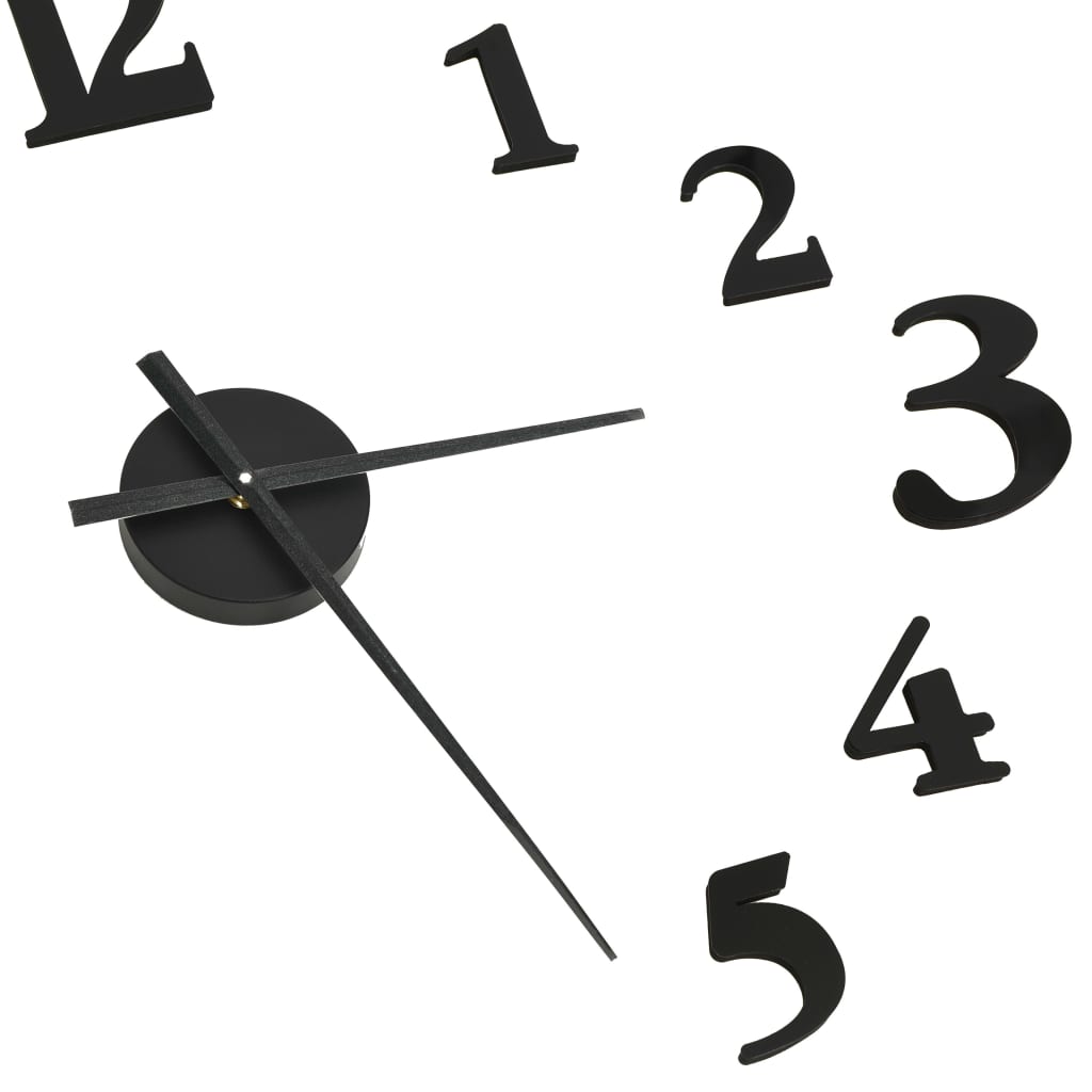 3D-Wandklok Modern Xxl 100 Cm Zwart en wit
