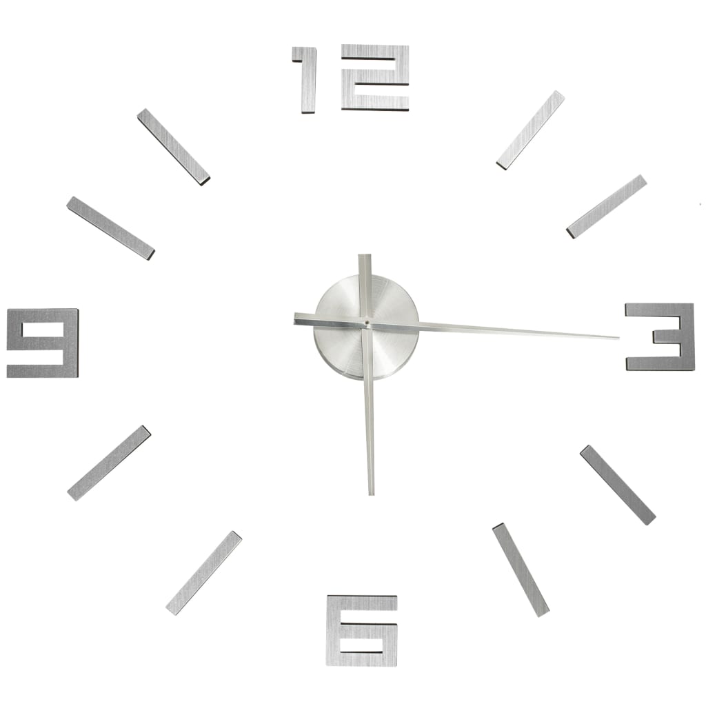 3D-Wandklok Modern Xxl 100 Cm Kleurig Zilver
