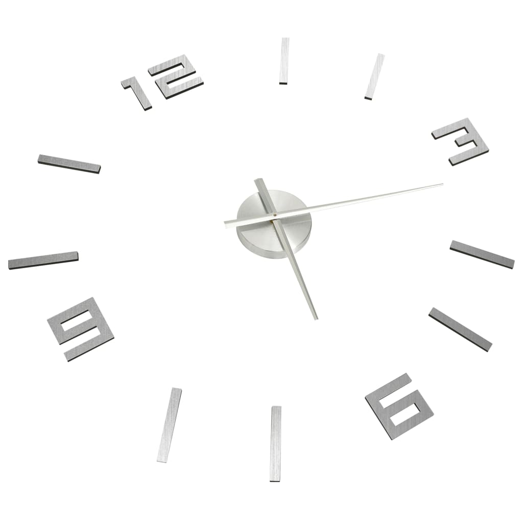 3D-Wandklok Modern Xxl 100 Cm Kleurig Zilver
