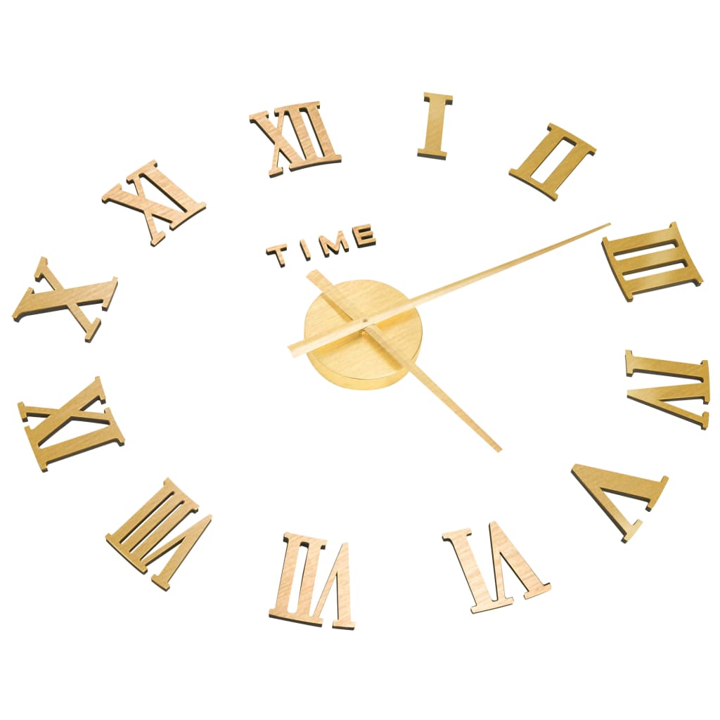 3D-Wandklok Modern Xxl 100 Cm Kleurig Goud
