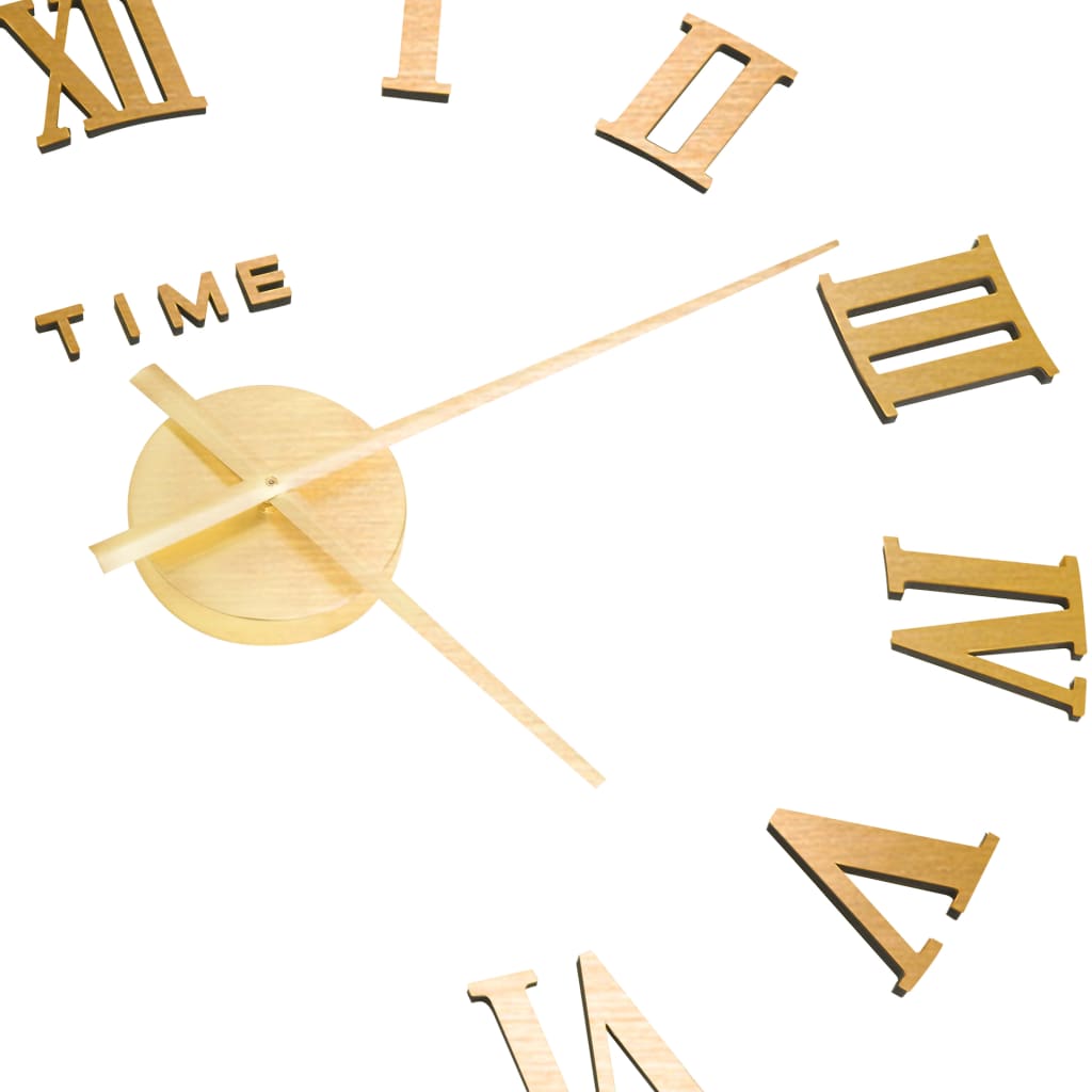 3D-Wandklok Modern Xxl 100 Cm Kleurig Goud