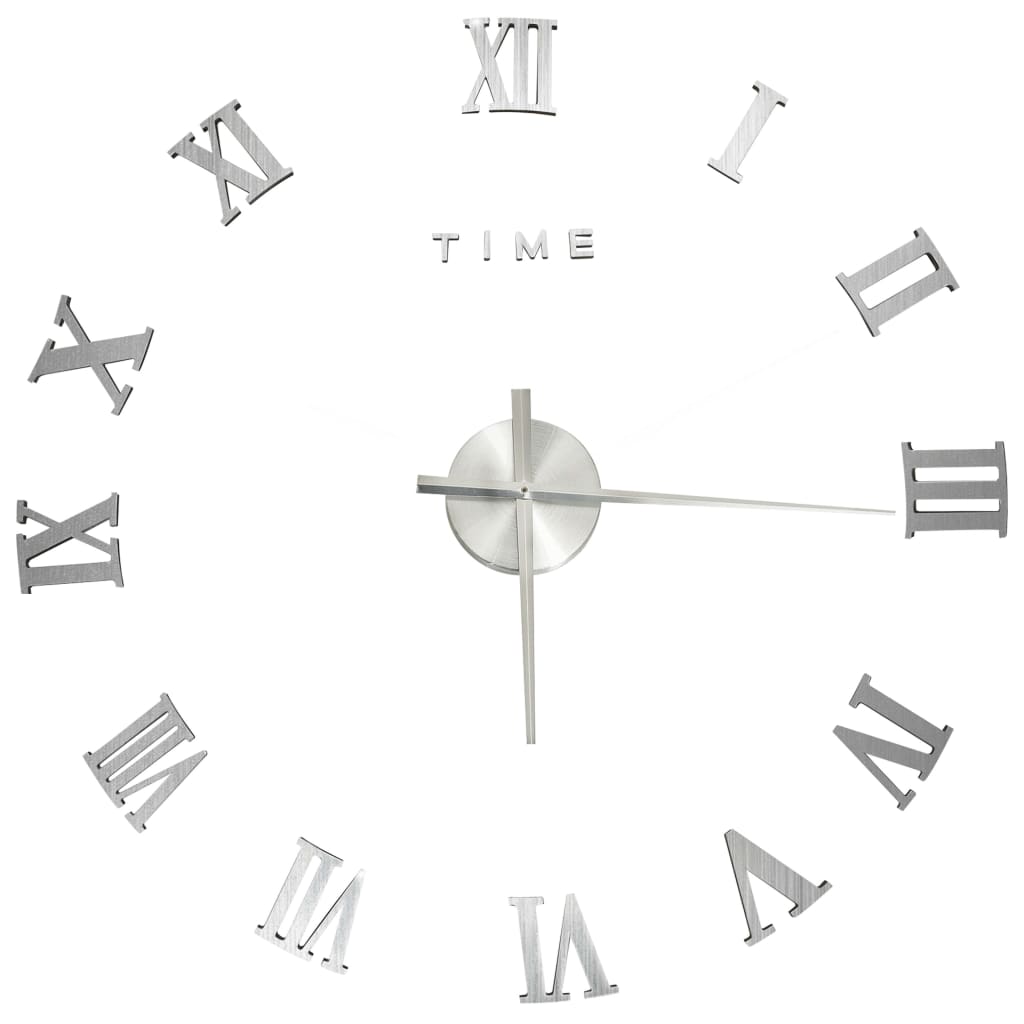 3D-Wandklok Modern Xxl 100 Cm Kleurig Zilver