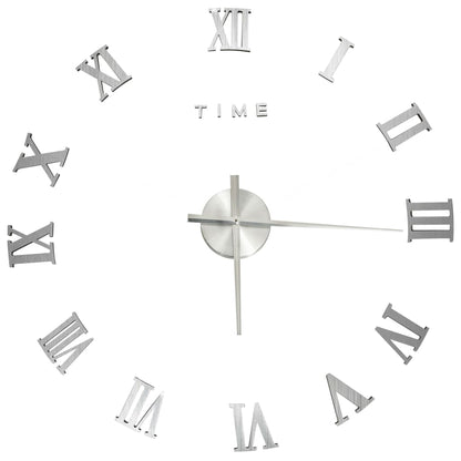 3D-Wandklok Modern Xxl 100 Cm Kleurig Zilver