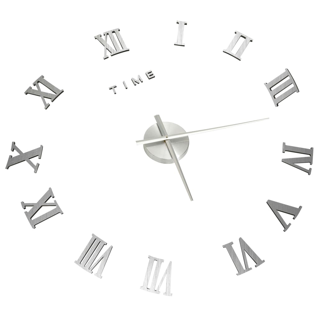 3D-Wandklok Modern Xxl 100 Cm Kleurig Zilver
