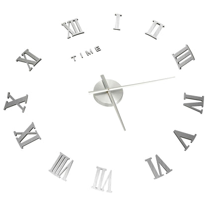 3D-Wandklok Modern Xxl 100 Cm Kleurig Zilver