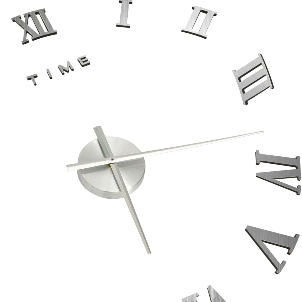 3D-Wandklok Modern Xxl 100 Cm Kleurig Zilver
