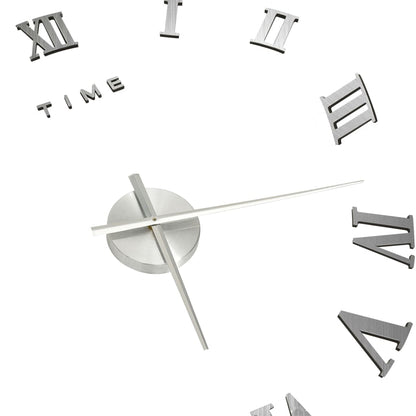 3D-Wandklok Modern Xxl 100 Cm Kleurig Zilver