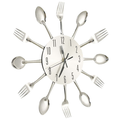 Wandklok Lepel-En-Vork 31 Cm Aluminium Zilverkleurig
