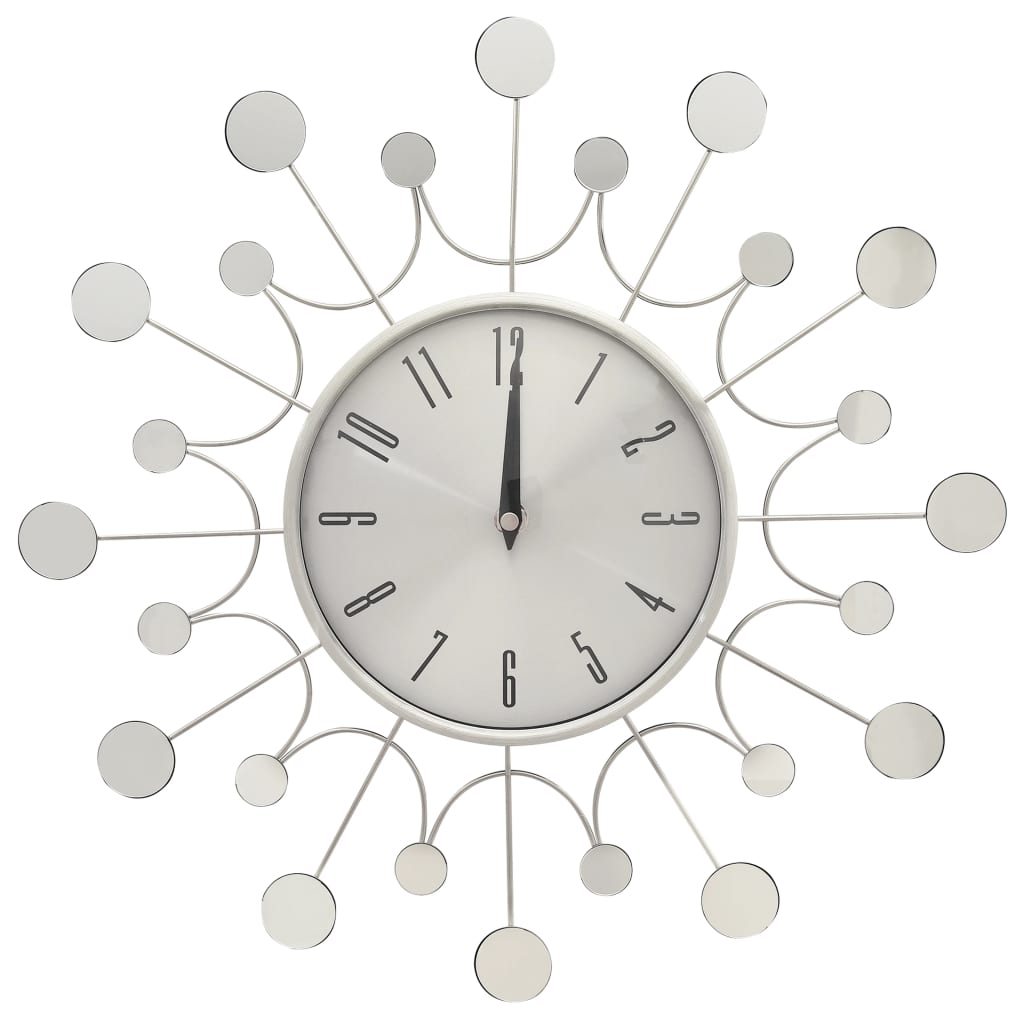 Wandklok 40 Cm Metaal Zilverkleurig