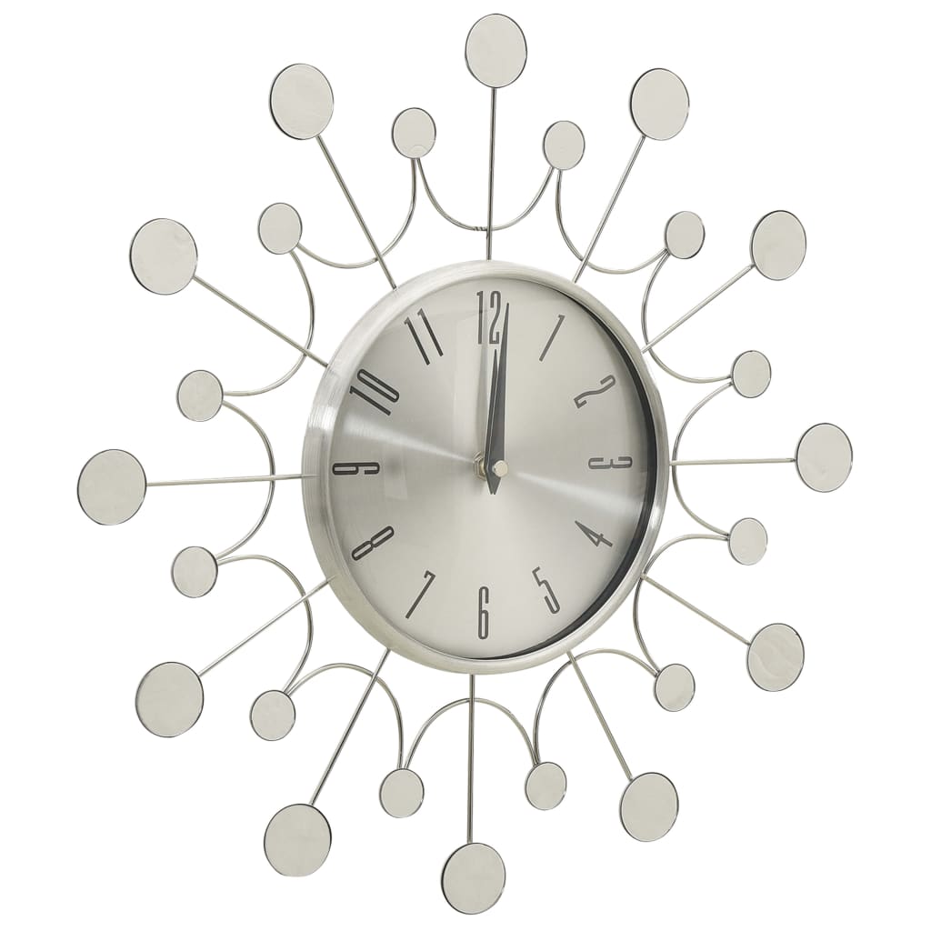 Wandklok 40 Cm Metaal Zilverkleurig