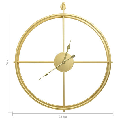Wandklok 52 Cm Ijzer Kleurig Goud