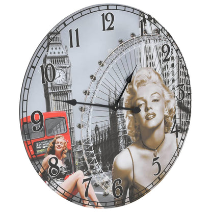 Wandklok Vintage Stijl 60 cm Multikleur