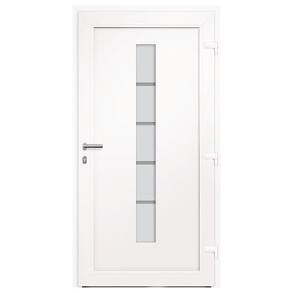 Voordeur 100x200 cm aluminium en PVC wit