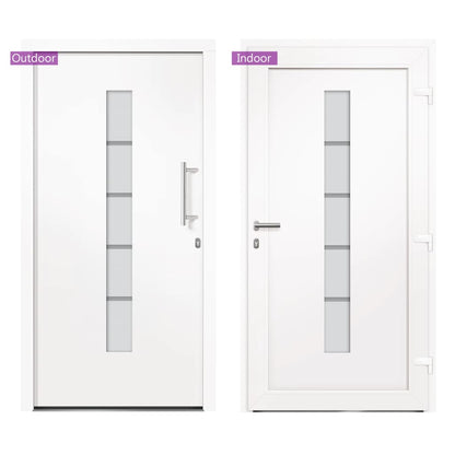 Voordeur 100x200 cm aluminium en PVC wit