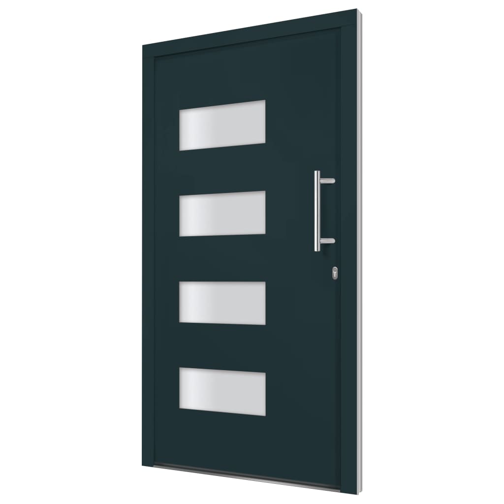 Voordeur 100x200 cm aluminium en PVC antraciet