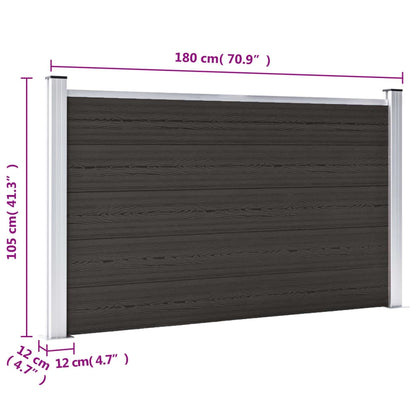 Schuttingpaneel 180x105 cm HKC zwart