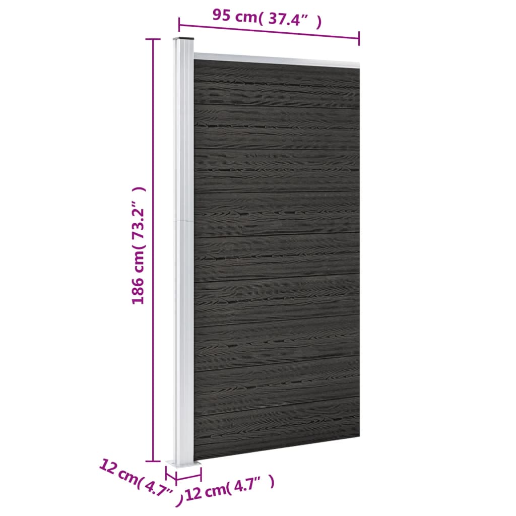 Schuttingpaneel 95x186 cm HKC grijs