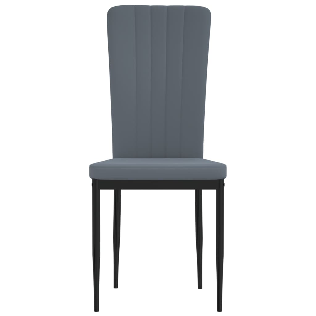 Eetkamerstoelen 4 st fluweel donkergrijs