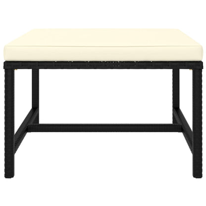 8-delige Loungeset met kussens poly rattan zwart
