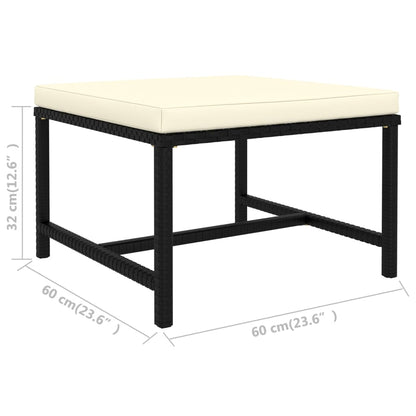 12-delige Loungeset met kussens poly rattan zwart