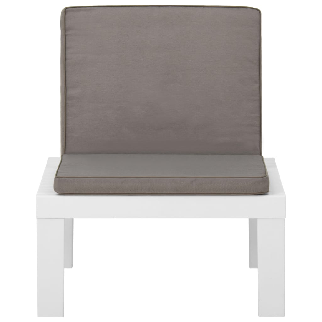 4-delige Loungeset met kussens kunststof wit