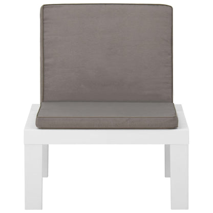 4-delige Loungeset met kussens kunststof wit